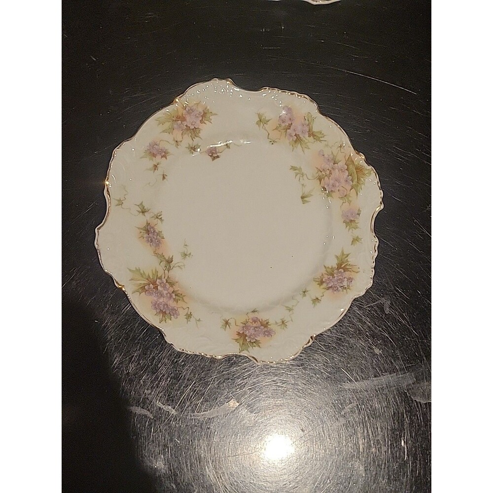 Lot -6 Antique Hermann Ohme 6" Eglantine Style China Bread Plate Pre-1920 Ruffle - Picture 6 of 16